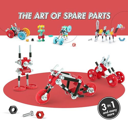 The OFFBITS Stem Building Toys, ChopperBit Educational Robot, Build Your Own Robot for Kids 8+ Years, Stem Toys Engineering Kit, Motorcycle Vehicle Construction Kit Gift Ideas Boys & Girls