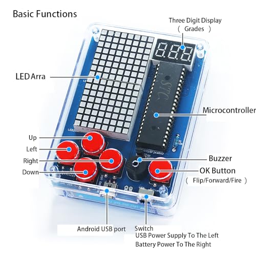 Gikfun STEM DIY Retro Game Console Soldering Kit, Learn Electronics Circuit Building with 4 Arcade Games, Educational Science Project for Adult & School Training EK1999