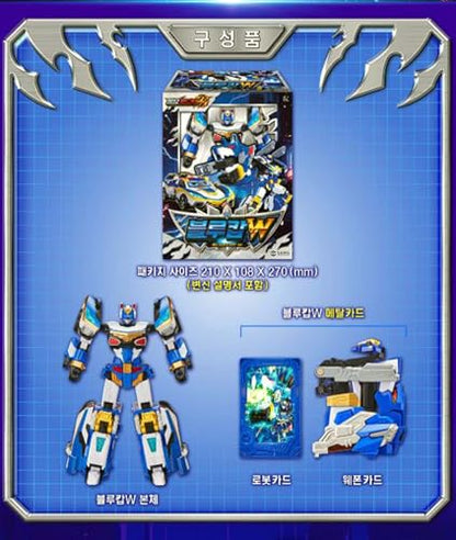 Metal Cardbot W Transforming Robot (Police Petrol Car Blue COP W) - color: Police Petrol Car Blue Cop W