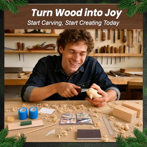 TEKCHIC Wood Carving Kit for Beginners Whittling Knife Kit - color: Dolphin Wood Carving Kit