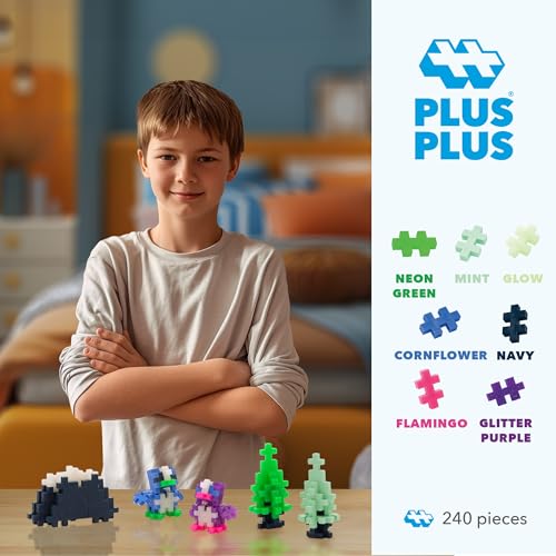 PLUS PLUS 240 Piece Northern Lights Mix, Mini Waffle Blocks STEM Toys - style: Northern Lights Mix Play Tube