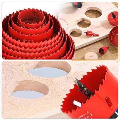 1-3/8 in. Bi-Metal Hole Saw Drill Bits - Versatile and Durable Hole Cutter for Wood, Plywood, Plaster Drywall, Ceiling, Plastic Pipe, PVC and Thin Metal - Includes Arbor & Pilot Bit (35mm) - size: 1-3/8"(35mm)