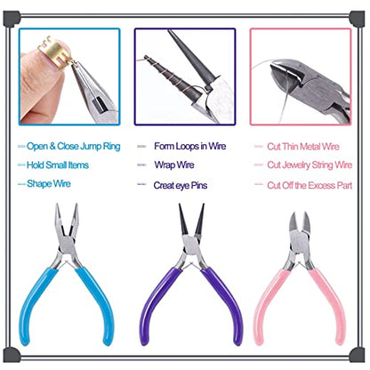 SONGIN 3 Pack Jewelry Pliers Set Tools for Jewelry Making and Repair