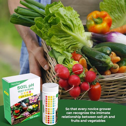 Soil pH Test Kit: 125 Soil pH Test Strips with Measuring Cylinders