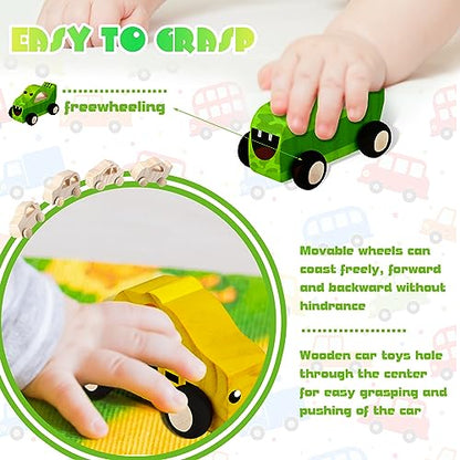 Chivao 24 Pcs Unfinished Wooden Cars, Kids Paintable DIY Toys,Classic Style - color: Classic Style