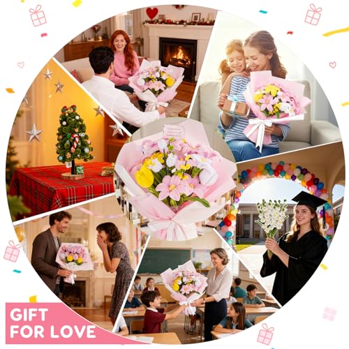 1800PCS Pipe Cleaners Flower Kit, Pipe Cleaners Craft Bulk Chenille Stems Flower Making Set with Floral Wrapping Paper, Gardening Tape, Stamen, Floral Wires & Ribbon for Art and Craft Supplies - color: 1800PCS-Pink