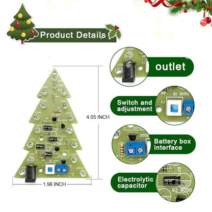 16 Lamp Christmas Tree SMT Soldering Practice Board Kit DIY Electronics Kit Welding Practice Kit for aged 14+ STEM Beginners