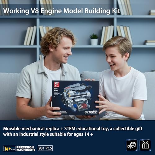 Working V8 Engine STEM Model Building Block Kit - style: T2020