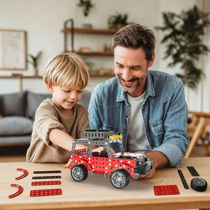 Jixin Xyzhi 3D Metal Model Kit Off-Road Car Building Set for Kids & Adults Ages 8+ – STEM Engineering DIY Assembly Toy with Tools for Family Fun & Gift Giving (Big Off-Road car) - style: Big off-road car