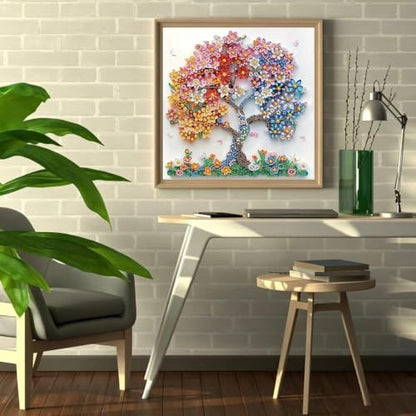 5D Diamond Art Kits for Adults Beginner,Colorful Tree Diamond Painting Kits - color: Flower Tree