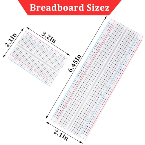 Rindion Breadboard, 6PCS Bread Board, Breadboard Kit Includes 2PCS 830 Point + 4PCS 400 Point, Power Distribution Connection Block for Arduino, Proto Shield and Prototype Shield