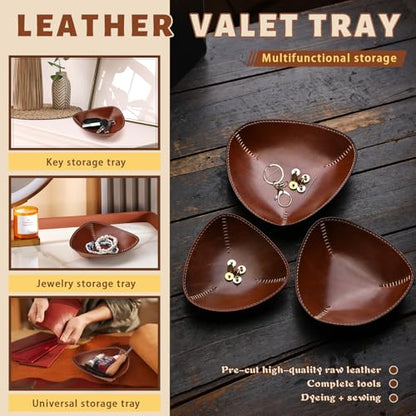 CBHGFEA Leather Crafting Kit, Vegetable Tanned Leather Tray Kit (S, M, L) - color: Style B