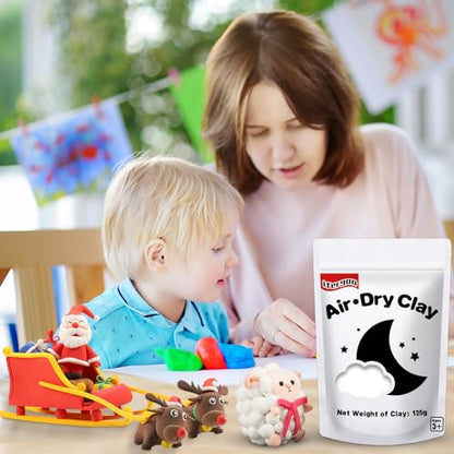 ifergoo 125g White Air Dry Clay, 4.41 oz Foam Magic Modeling Clay for Kids - color: White