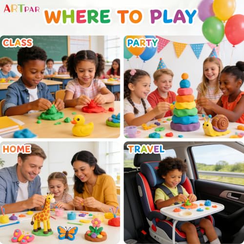 ARTPAR Air Dry Clay for Kids,90 Colors Modeling Magic Clay Bulk Kit - color: 90 Colors