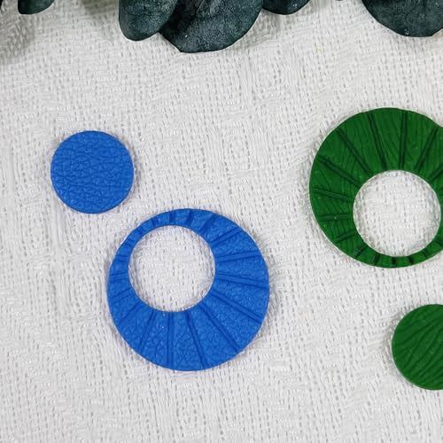 Xaekicr Sunburst Ring Polymer Clay Cutters – Textured Circle Clay Cutters and Tools for Polymer Clay Jewelry Making and DIY Earrings - color: 2G color