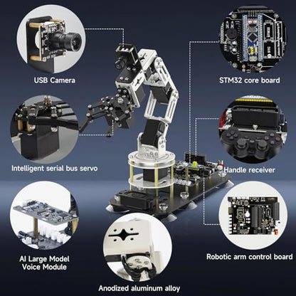 Yahboom ROS2 6DOF Robotic Arm Embodied Intelligence, 3D Spatial Recognition, Virtual Machine PC Control, AI Large Model Voice Module (Standard Kit) - color: Standard Kit