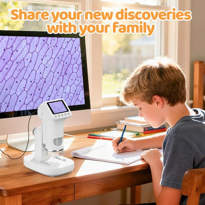 1600X Microscope for Kids, 2.0" Screen Toddler Toy, White - color: White