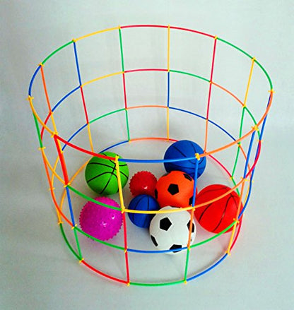 RAINBOW TOYFROG Straw Constructor Toys Stem Building Toys - 300 Pcs Connectors Toy Building Sets Kids Toys for Boys & Girls - Straw Building Set Engineering Kit - Autism Toy STEM Games