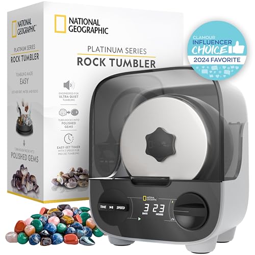 National Geographic Ultra Quiet Rock Tumbler Kit for Kids and Adults