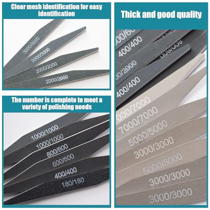 Honoson 40 Pcs Sanding Sticks Sandpaper for Modeling, Double Angle Shape - style: Double Angle Shape