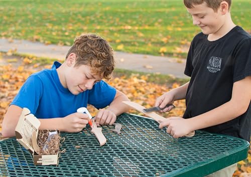 Wooden Knife Making Kit for Kids, Teens & Adults – Fun DIY Woodworking Craft Gift | Hardwood Blade with Handles, Sandpaper & Glue Included | Made in USA