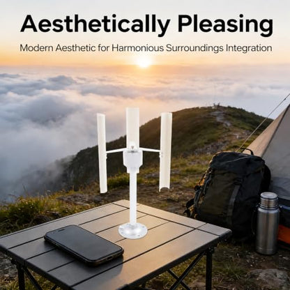 Vertical Wind Turbine Model Generator, 12V 3-Phase Permanent Magnet Generator, 3 Blade Windmill Power Charger Kit, Rotating Speed 150-1000rpm, for Home, Farm, RVs, Boats, Teach Mode