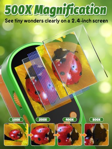 Acoath Bug Catcher, 2.4" IPS Screen Bug Catching Kit, Microscope for Kids - color: Green