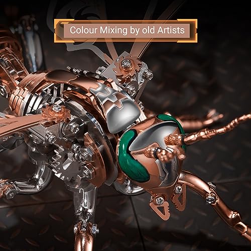 3D Metal Wasp Puzzles for Adults Model Kits Mechanical Building Blocks Difficult DIY Assembly for Men - style: 3D Metal Wasp-Rose Golden