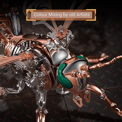 3D Metal Wasp Puzzles for Adults Model Kits Mechanical Building Blocks Difficult DIY Assembly for Men - style: 3D Metal Wasp-Rose Golden
