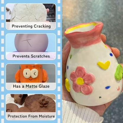 100ml Air Dry Clay Glaze, Protect Clay Surfaces,Delivers Matte Glaze Effect - size: 100ml Matte