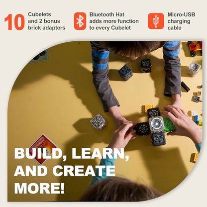 CUBELETS Modular Robotics Robot Blocks with 11 Robot Cubes - Curiosity Set for Home Robotics Kit - Kids STEM Kits - Kids Engineering Kit
