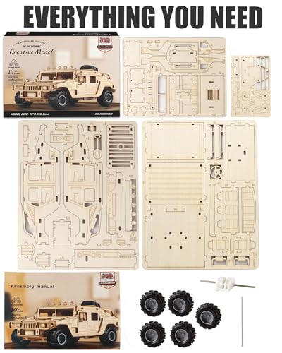 3D Wooden Puzzles Off-Road Model Car Kits to Build for Adults