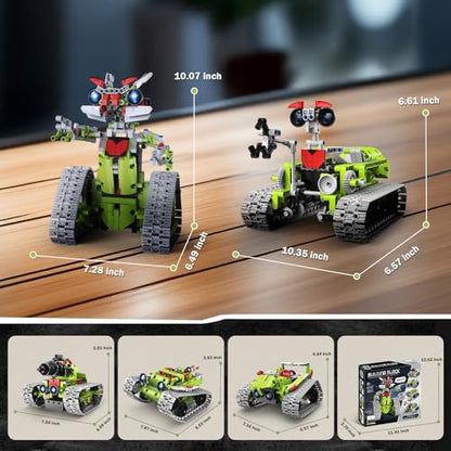 5 in 1 STEM Robot Building Kit with APP Remote Control, 705 PCS Engineering Robot Toys for Kids Age 8-16, Science Coding RC Robotics Kit Birthday Gifts for Boys Girls 6 7 8 9 10 11 12 - style: 07