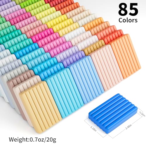 Aestd-ST Polymer Clay Kit 85 Colors, Oven Bake Modeling Clay for Kids - color: 85 Colors