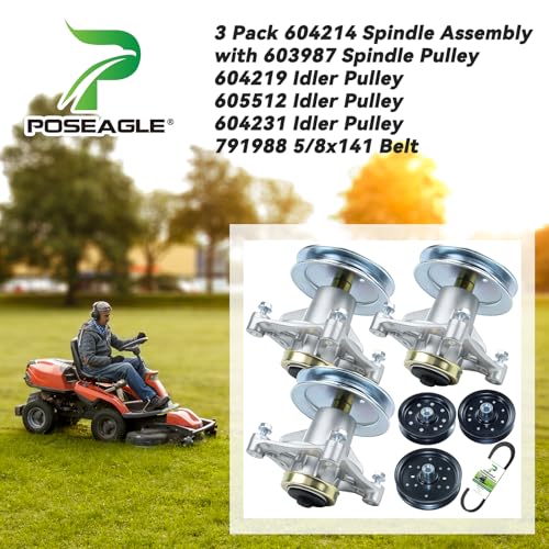 3 Pack 604214 Spindle Assembly for Hustler Raptor 52 inch Spindles - size: A18 3x604214 Spindle Kit