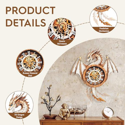 3D Wooden Puzzles for Adults-Dragon Clock Puzzle-Adult Crafts - color: Dragon Clock