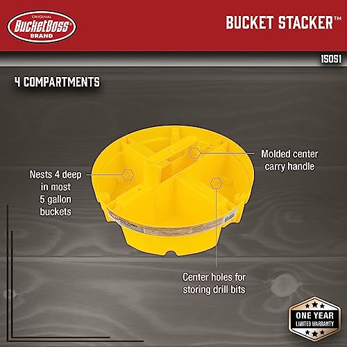 Bucket Boss - Bucket Stacker Small Parts Organizer, Bucket Organization (15051) , Yellow - size: 1 Count (Pack of 1)