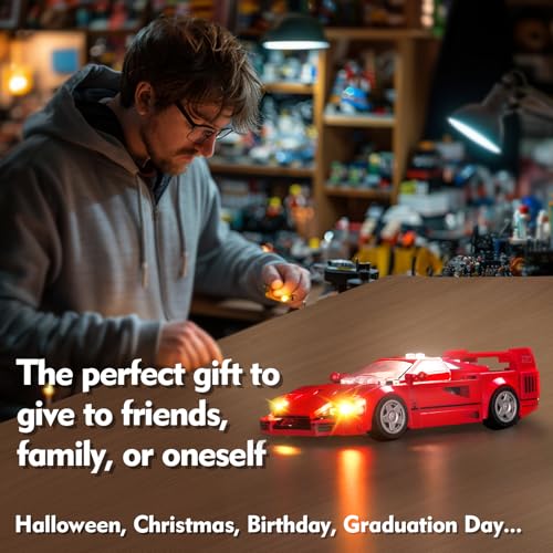LED Lighting Compatible with LEGO Ferrari F40 Supercar 76934, Light Kit Compatible with LEGO 76934, Giving Light to Model, NOT Included The Model Set(Typical Version)