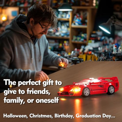 LED Lighting Compatible with LEGO Ferrari F40 Supercar 76934, Light Kit Compatible with LEGO 76934, Giving Light to Model, NOT Included The Model Set(Typical Version)