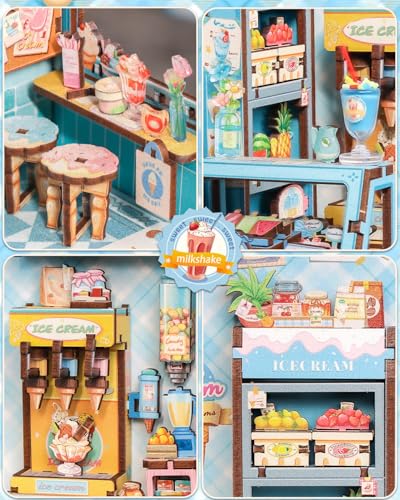 CUTEBEE Book Nook, DIY Miniature House Kit, Ice Cream Shop Booknook - color: Bella's Ice Cream