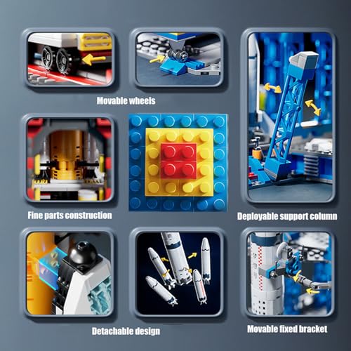 Vilbocr Space Rocket Building Blocks Set - （130-Piece ） STEM Toys for Kids Ages 6-12, Creative DIY Astronaut Adventure Kit, Cool Birthday Gifts for Boys & Girls - color: Rocket launcher
