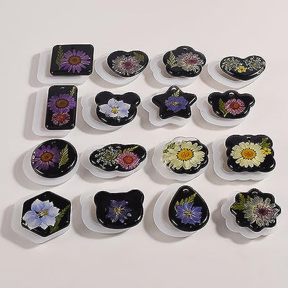 16-Piece Jewelry Mold Set - Oval Pendant, Resin & Clay, 3D & Silicone Molds for Resin Casting & Candle Making - color: pendant-12-pack