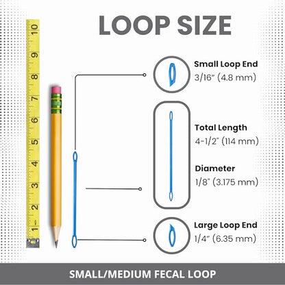 Fecal Loop for Small and Medium Animals, Stool Sample Collection Kit for Small Dogs, Goats, Sheep and Other Small Animals. Take Stool Samples Quickly and Easily with Reusable Double end Loop. - size: Small/Medium
