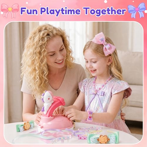 Kiditos DIY Ribbon Bow Maker Kit for Girls Ages 5+, Hair Accessory Set