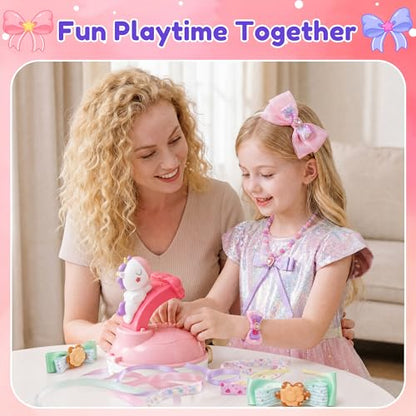 Kiditos DIY Ribbon Bow Maker Kit for Girls Ages 5+, Hair Accessory Set