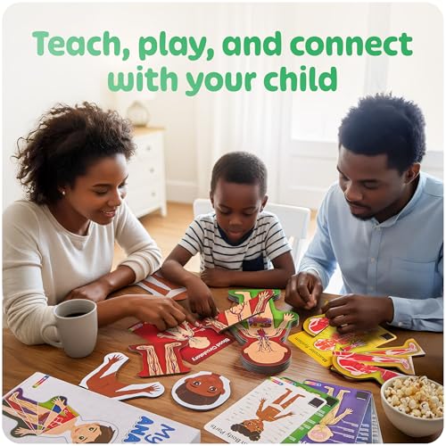 MyBODY Large Human Body Anatomy Model for Kids & Teens - Bottom-to-Top Magnetic Assembly Toy & Educational Learning Kit with Skeleton Base, 7 Puzzle Layers incl. Muscular, Digestive & Nervous Systems