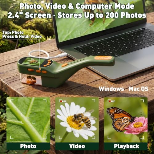 SEEKID Bug Catcher for Kids with 2.4" Screen (Dark Green) - color: Forest Green