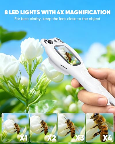 Microscope for Kids, Mini Pocket Handheld Kid Microscope for Toddlers, Educational Science Kit Toys, Christmas Birthday Gifts Toys for 3 4 5 6 7 8 9 10 Year Old - Panda - color: Panda