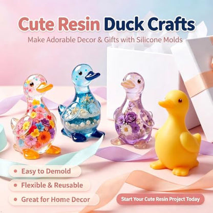 3D Duck Resin Mold, Cute Animal Silicone Mold for Epoxy Casting - color: Cute Duck Resin Mold