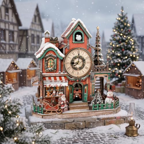3D Wooden Puzzles for Adult,DIY Cuckoo Clock Kit(Christmas Cabin) - color: Christmas Clock